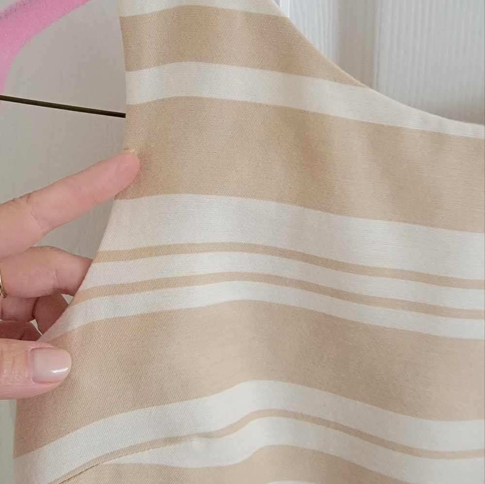 Banana Republic Tan and Cream Striped Boatneck Shift Dress, Size 2 - Picture 11 of 16